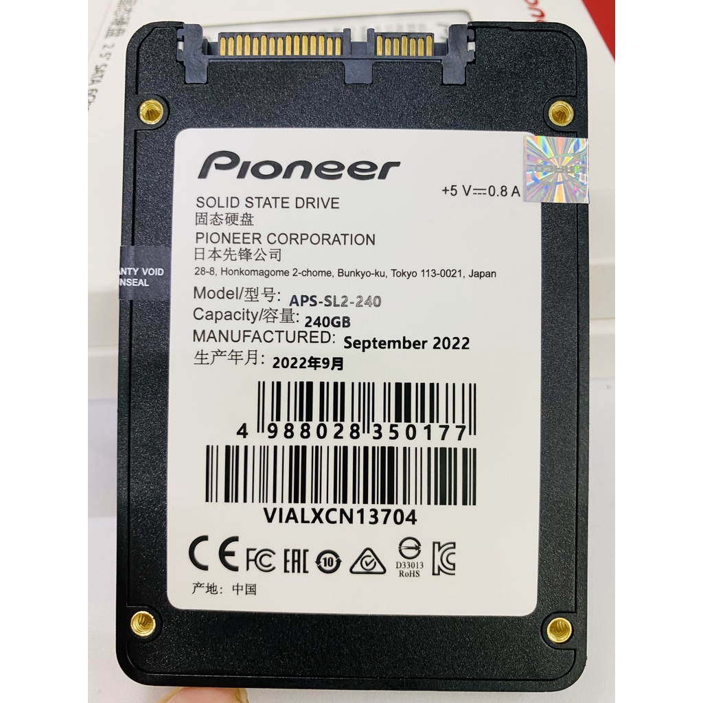 Ổ Cứng SSD Pioneer 120GB/240GB/480GB SATA 3 2.5 APS-SL Bảo Hành 3 Năm