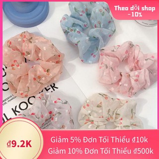Dây Buộc Tóc, Cột Tóc Scrunchies In Họa Tiết Quả Cherry Siêu Hot Cực Xinh Xắn Dễ Thương