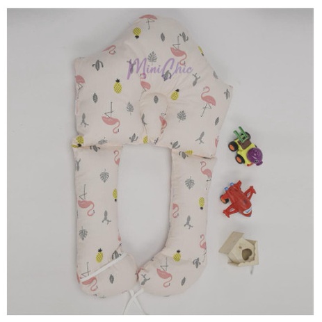 Gối Ôm Chữ U Cho Bé Chống Méo Đầu, Giật Mình Chất Cotton Siêu Mềm Mát