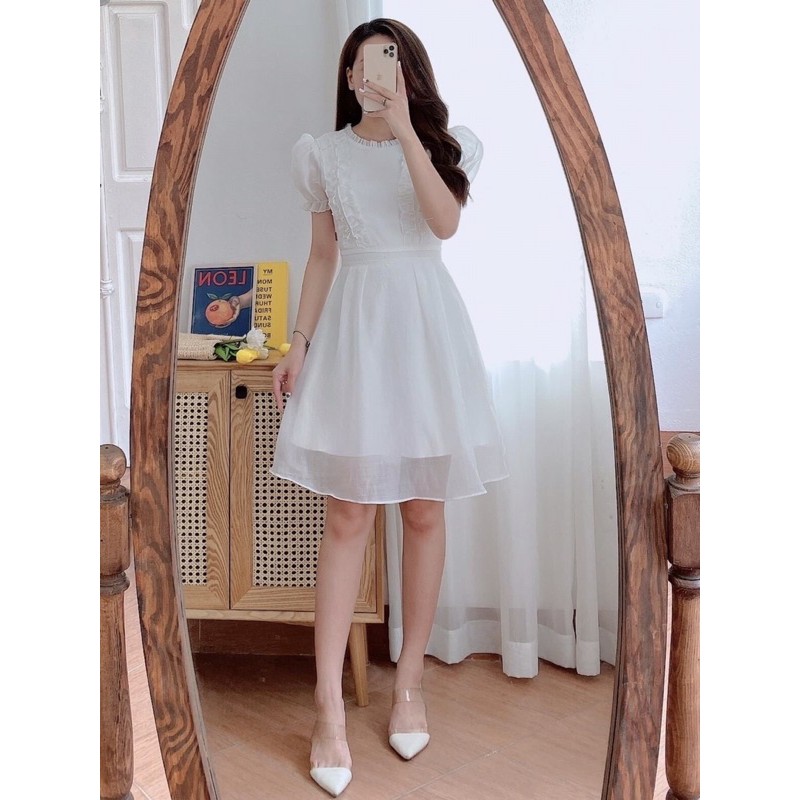 Đầm trắng 🌷Hình thật🌷Đầm trắng cổ tròn | BigBuy360 - bigbuy360.vn