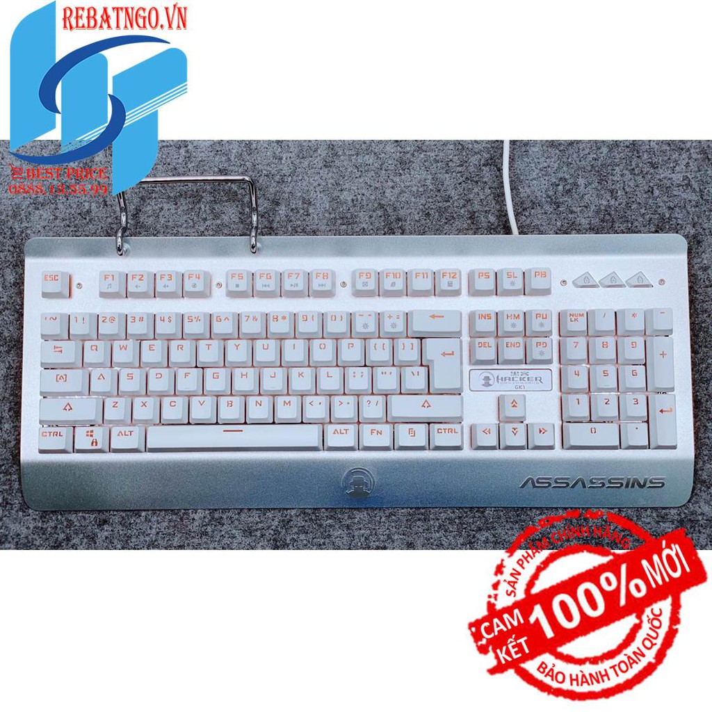 Bàn phím Gaming bán cơ Assassins  GK1 Trắng xám