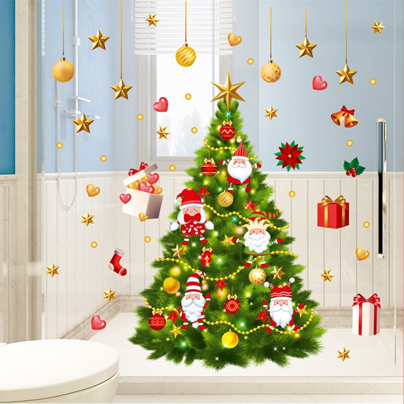 Miếng dán tường trang trí hình cây thông Noel