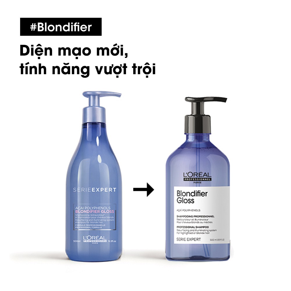 Dầu gội tăng độ bóng mượt cho tóc tẩy L'Oréal Professionnel Serie Expert Blondifier Gloss 500ml