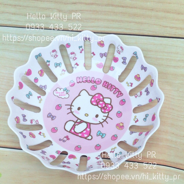 Dĩa to đựng trái cây HELLO KITTY