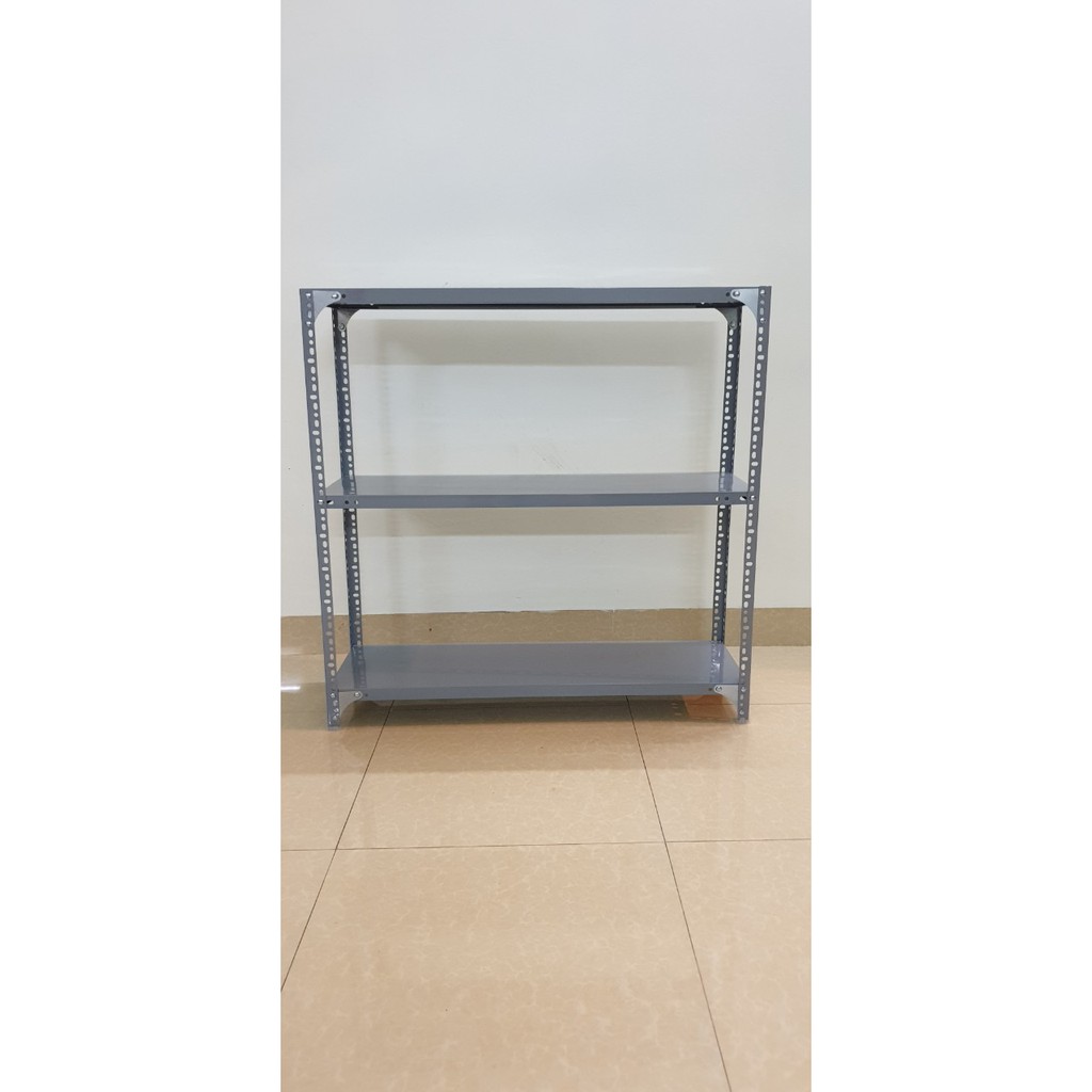 Kệ kho sắt v lỗ lắp ghép đựng đồ đa năng kích thước : Dài 60cm, Rộng 30cm, Cao 60cm, 80cm, 100cm gồm 3 tầng