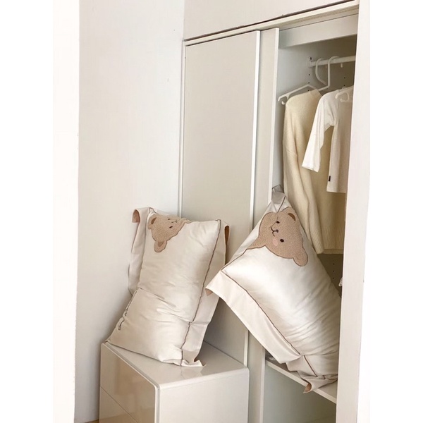 Bộ chăn ga gối lụa tencel mẫu gấu teddy