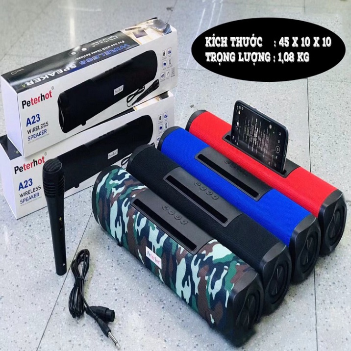 Loa Bluetooth Karaoke Mini Floveme A23, Công Suất Lớn ,Có Mic, Âm Thanh Nổi 360, Bass Khỏe. Đài FM 88-108 MHZ