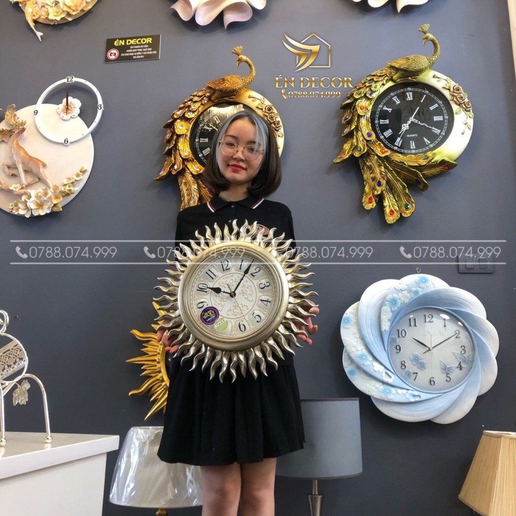 Đồng Hồ Treo tường, Đồng Hồ Trang trí, Mặt Trời, Kim Trôi, nghệ thuật tại Én Decor
