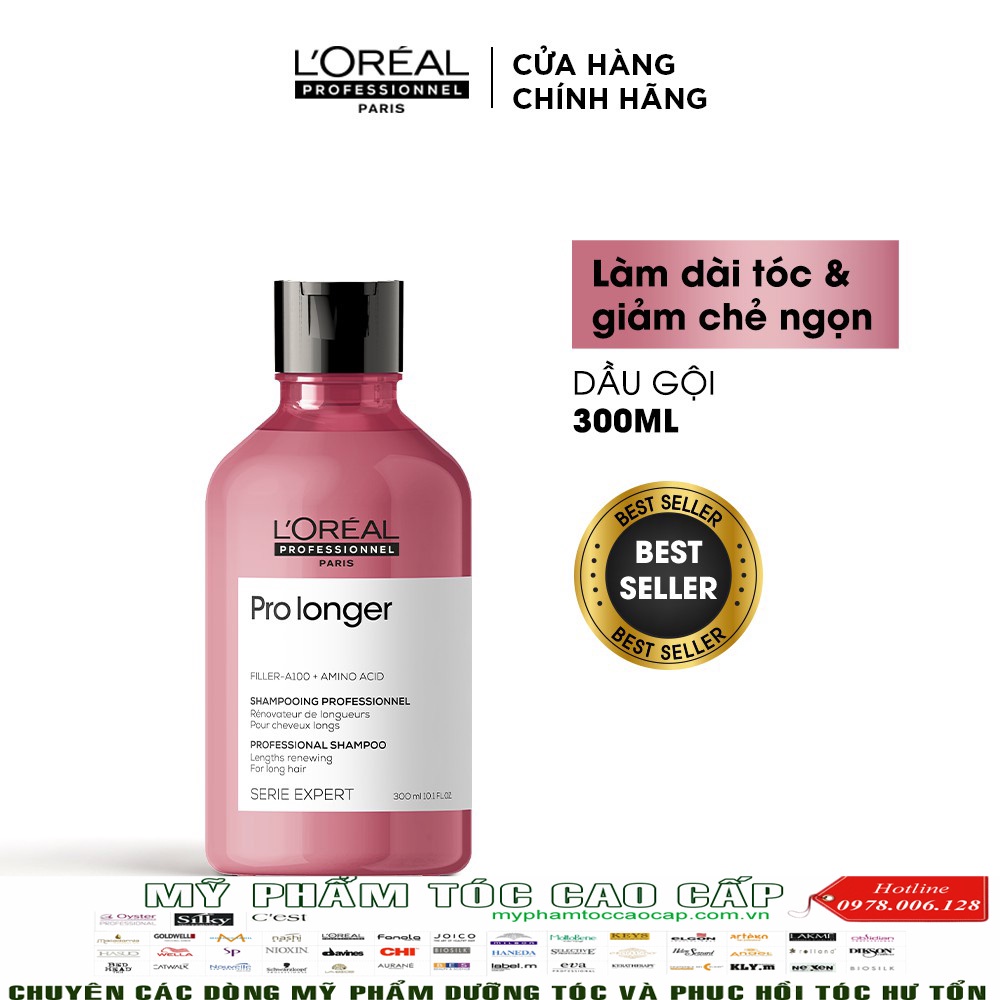 [L'oreal_New 2021] Dầu gội giảm gãy rụng, dưỡng dài và dày tóc l'oreal Serie Expert Pro Longer 300ml