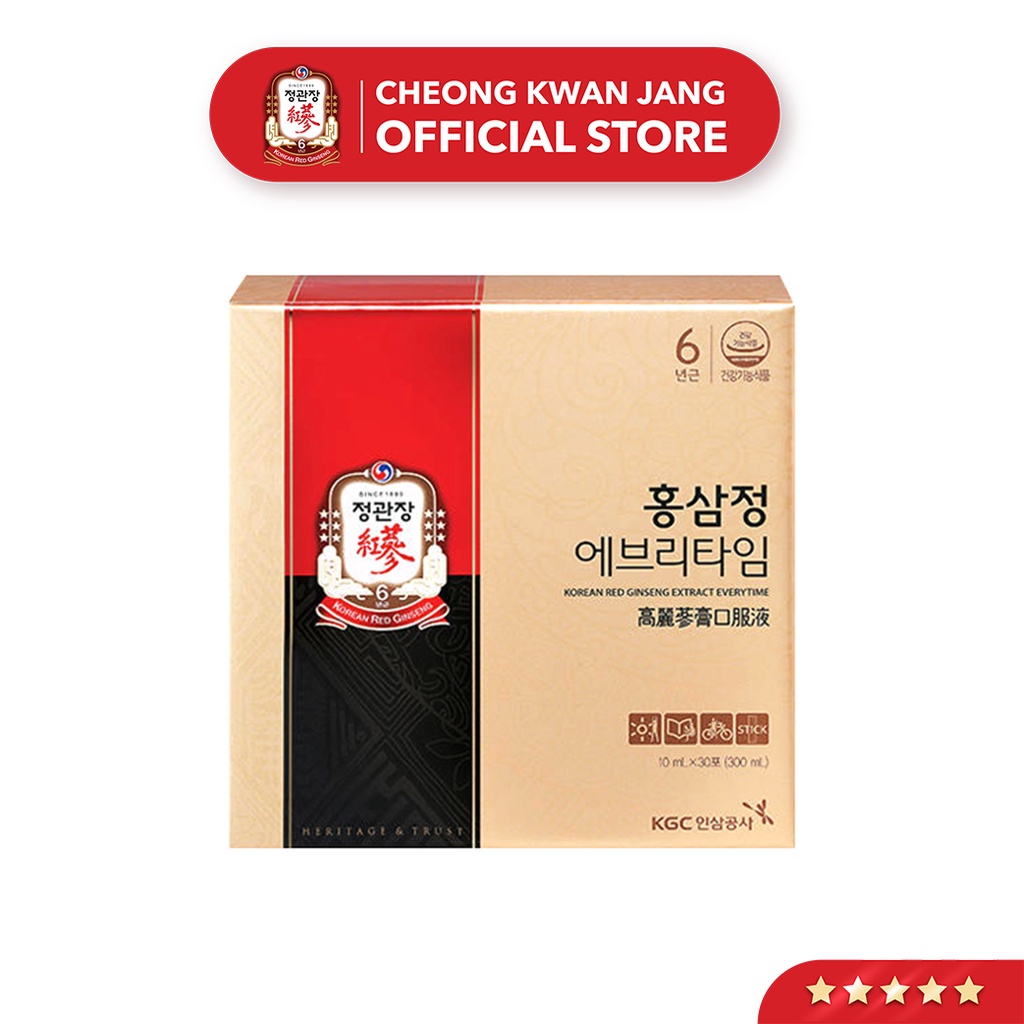 Hồng Sâm Hàn Quốc Tinh Chất Pha Sẵn KGC Cheong Kwan Jang EveryTime Original 10 ml x 10 gói