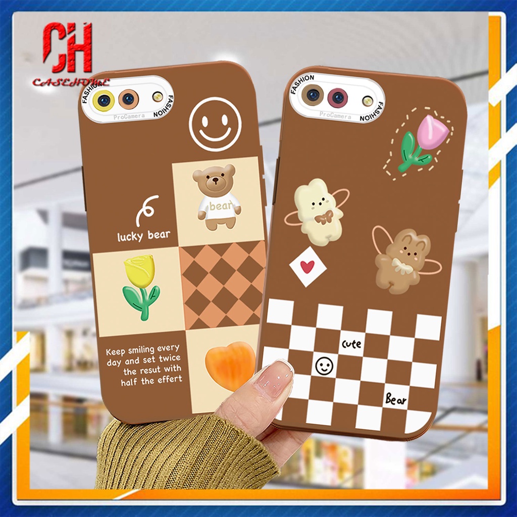Ốp Điện Thoại Mềm Cho OPPO A54 A15 A5S A3S A16 A95 A7 A5 A9 A31 A53 2020 A12 A1K A16K A54S Reno 4 5F 4F A74 A15S A52 A11K A92 A35 A11 A93 A32 A72 A94 A53S F17 PRO A16S A12S Chocolate Lucky Bear Heart flower Smiley Face Phone Case