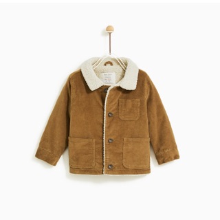 [ZARA XUẤT XỊN] Áo khoác nhung nâu vàng Zara bé trai