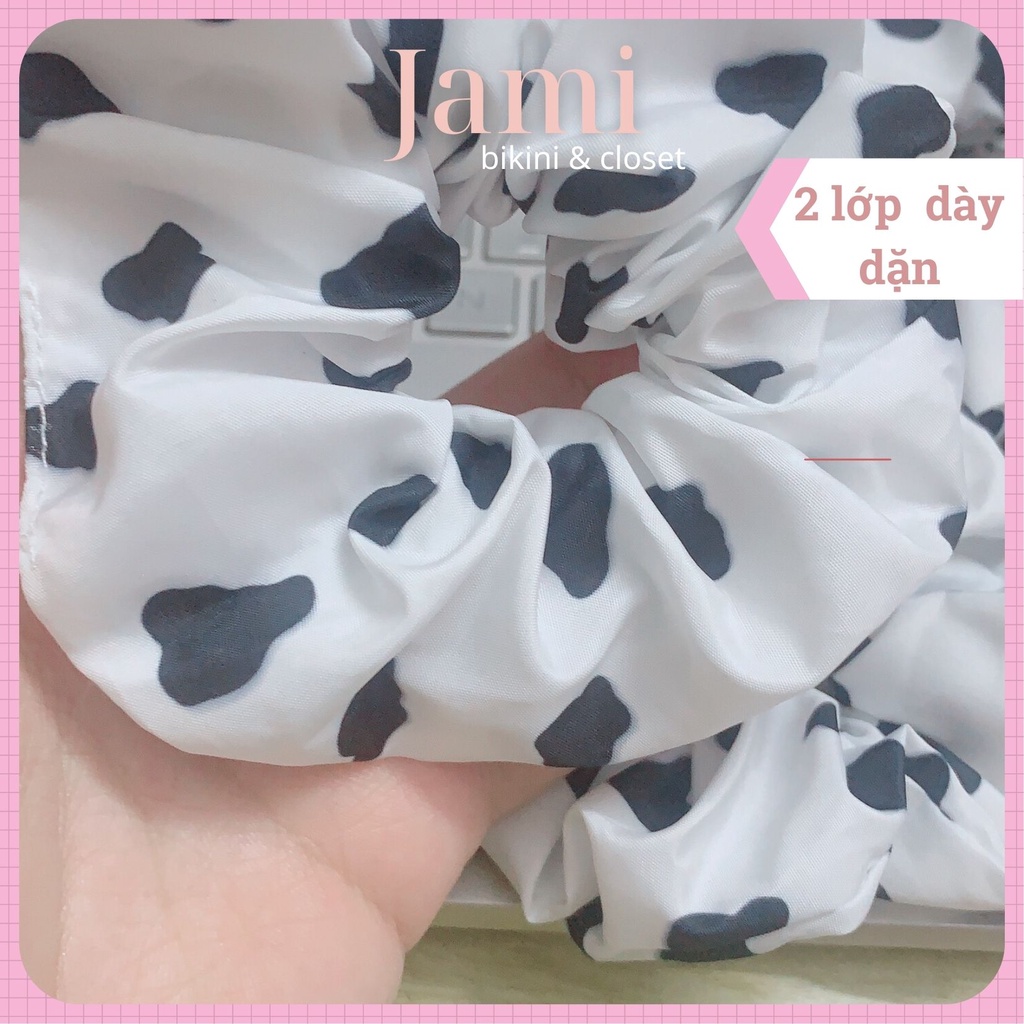 Dây cột tóc scrunchies, chun cột tóc Bò sữa Xốp 12cm freeship giá rẻ bán sĩ chạy deal 1k -  jami -CT_HOACUC