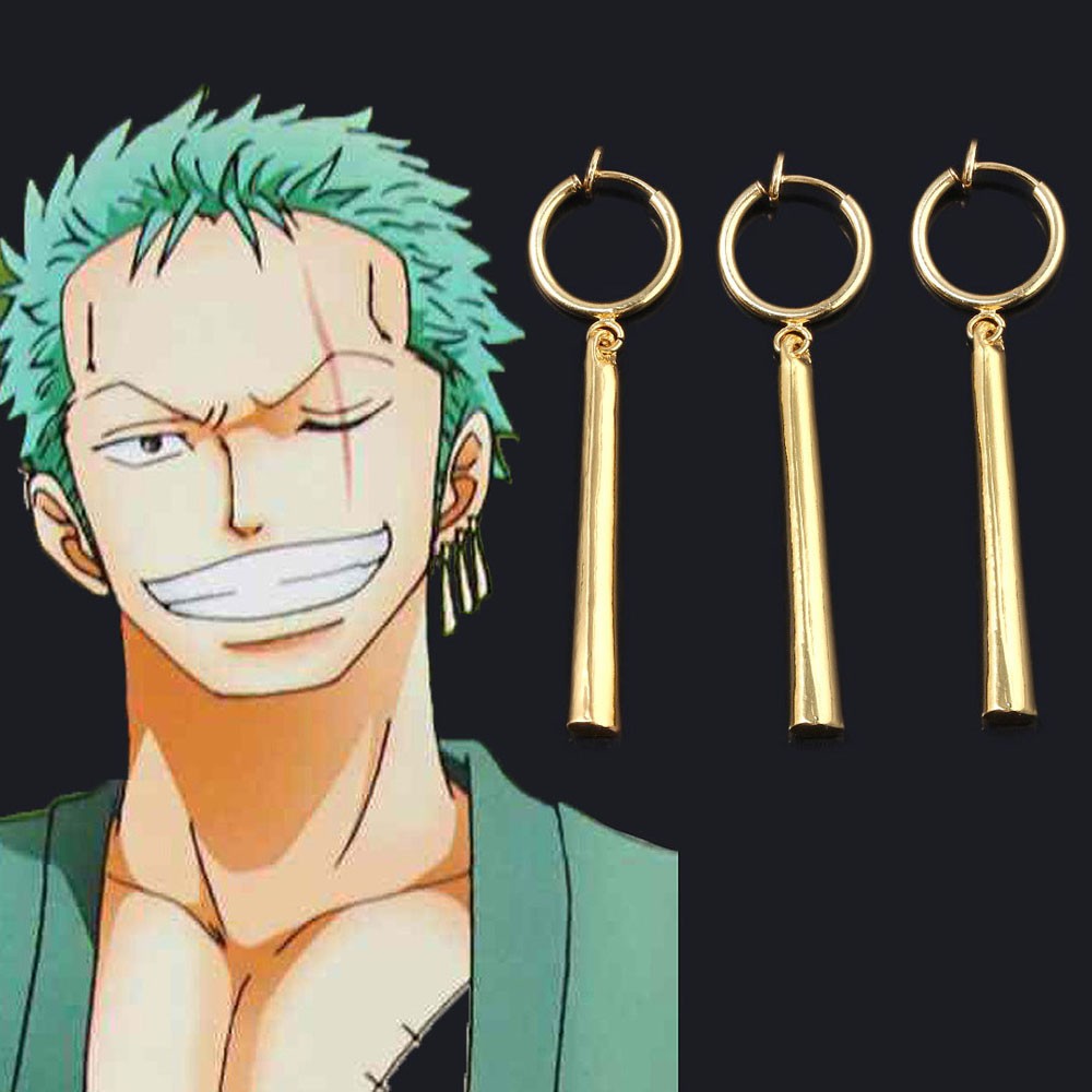 Set 3 chiếc khuyên tai Hình Roronoa Zoro trong phim One Piece độc đáo cá tính phụ kiện xinh xắn cosplay