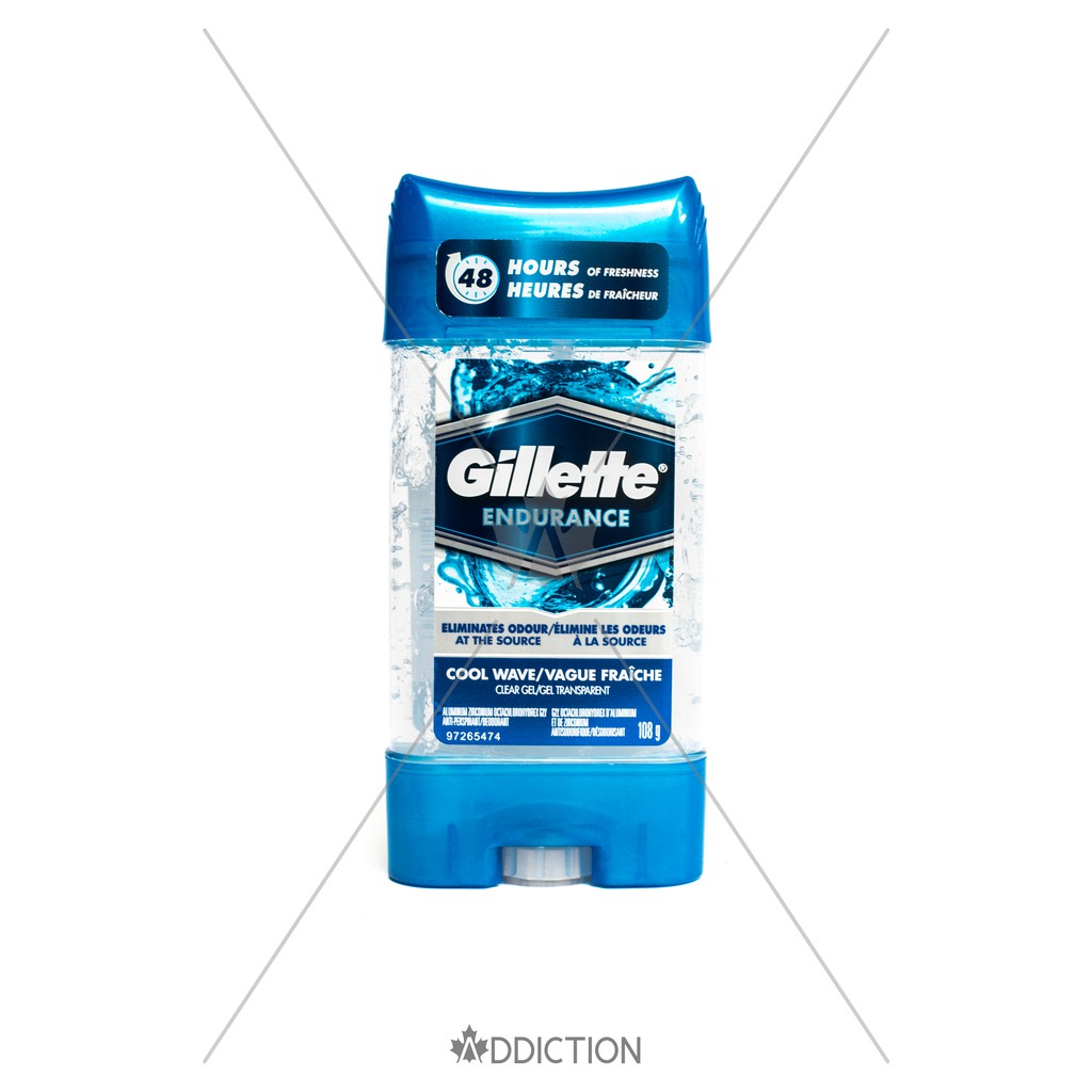 Lăn Khử Mùi Gillette Endurance Cool Wave Clear Gel cho nam (108g) -HSD T1-2022