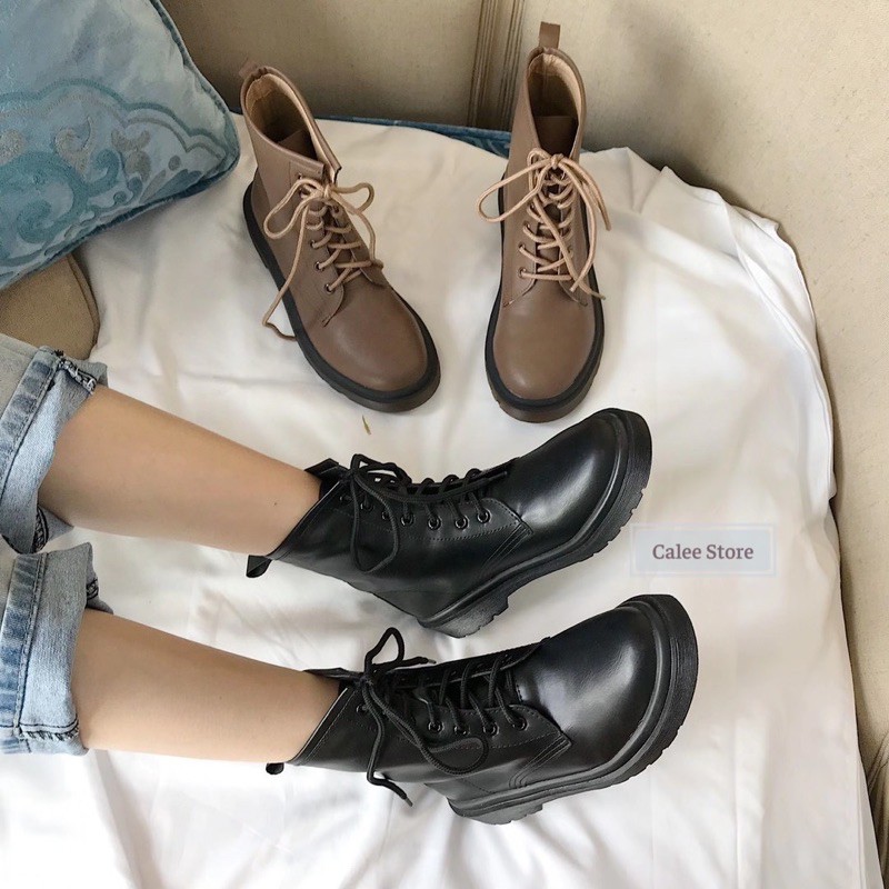 CAO CẤP FULLBOX Boots COMBAT nữ cổ cao da mềm chất đẹp, màu đen chuẩn size có sẵn bốt đế bệt boot chiến binh | BigBuy360 - bigbuy360.vn