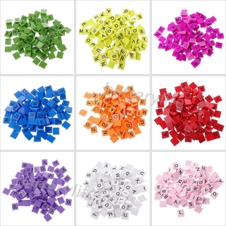 100Pcs  Colourful Tiles Mix Letters Varnished Alphabet