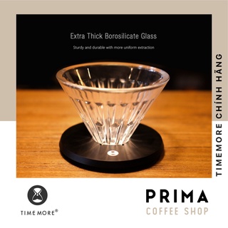 Phễu lọc cà phê v60 thủy tinh Timemore Crystal Eye có đế nhựa