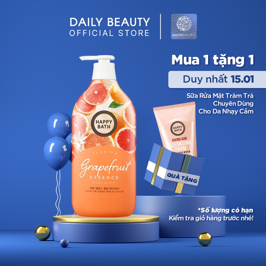 Sữa Tắm Happy Bath Grapefruit Essence Cooling Body Wash 900g