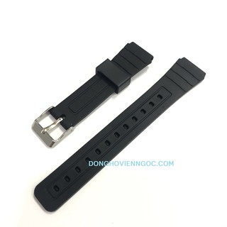 Dây nhựa thay thế cho đồng hồ Casio các dòng F91, F94, F200, F201 kèm khóa kim loại inox
