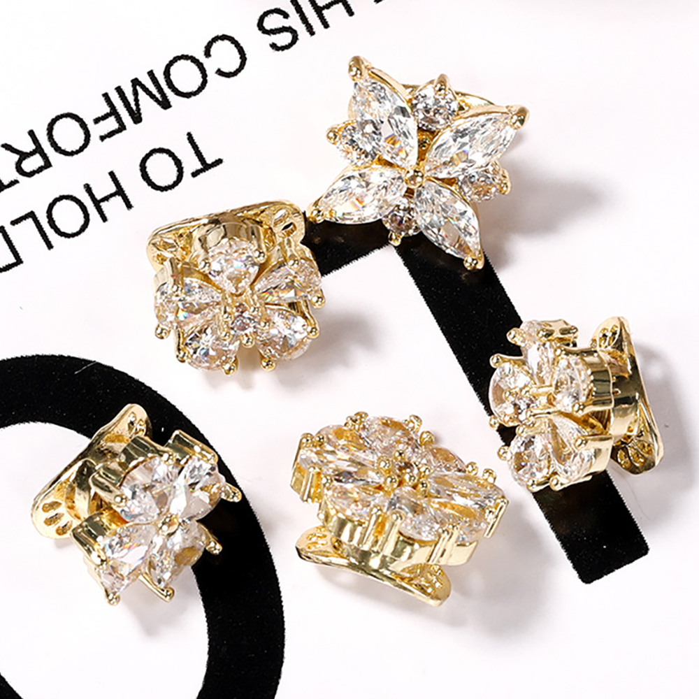 (Hàng Mới Về) Phụ Kiện Trang Trí Móng Hình Bông Tuyết 3d Lấp Lánh Diy