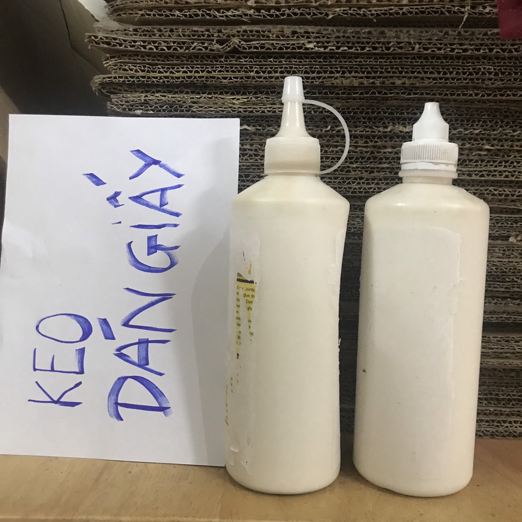 1.000đ 1 chai 0,5kg - KEO DÁN GÁY SỔ SÁCH, DÁN GIẤY CHO XƯỞNG IN
