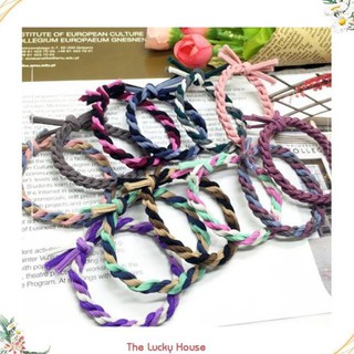 Sét 10 dây buộc tóc basic mix mầu (vặn thừng siêu bên) HD51 bán lẻ
