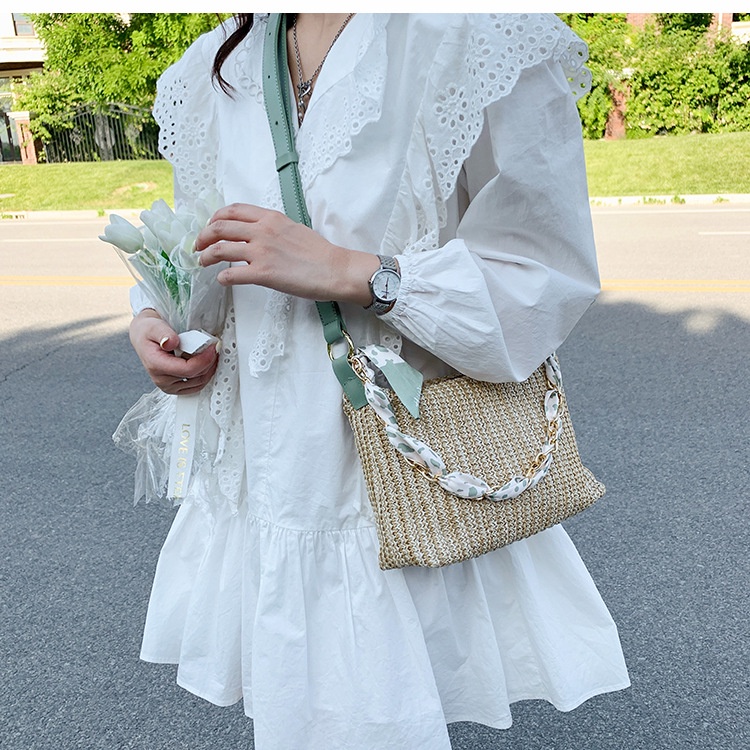 Túi Đeo Vai Đan Rơm Thời Trang Dễ Phối Đồ Cho Nữ