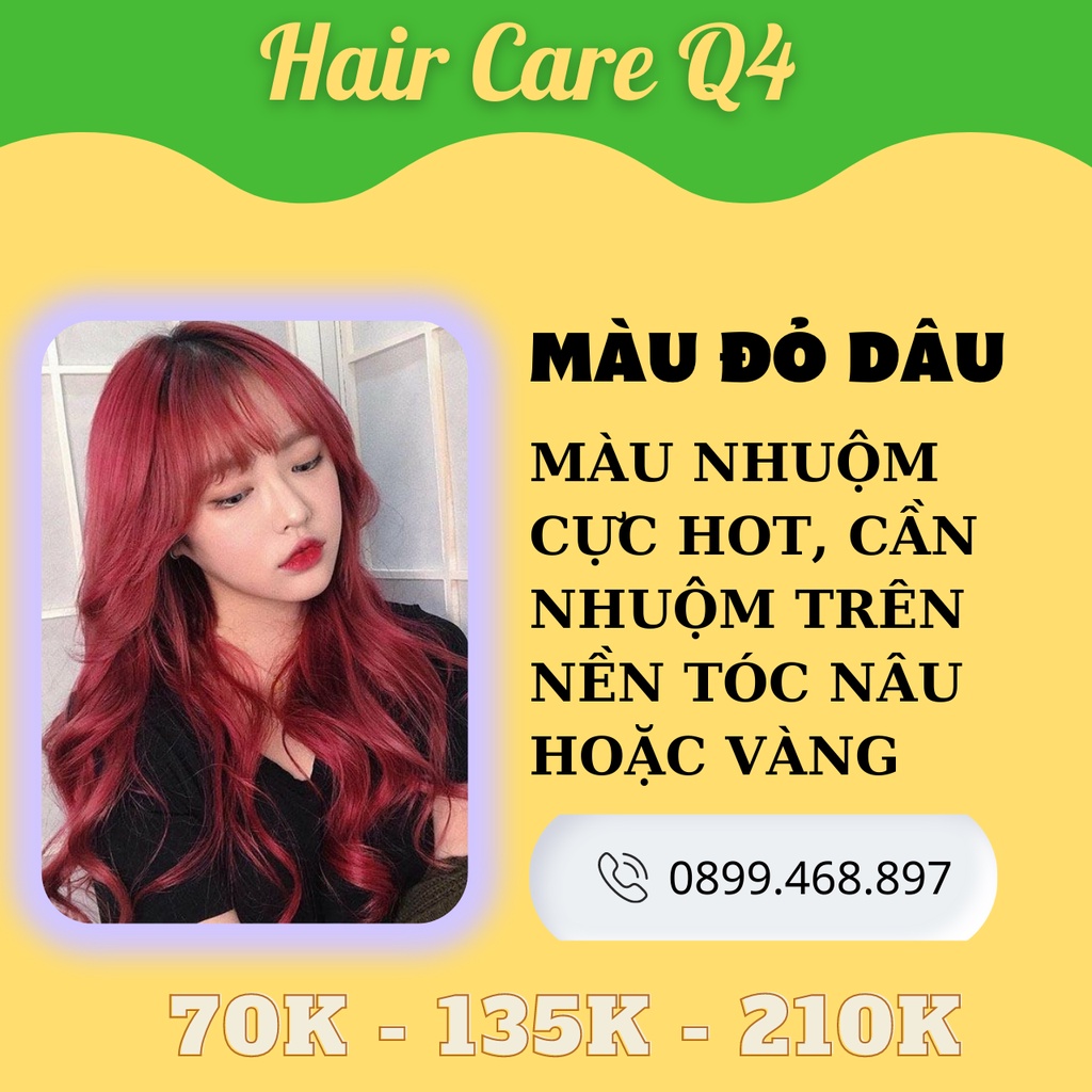 Thuốc nhuộm tóc màu đỏ dâu, đỏ sáng, đỏ đồng - Hair Care Q4