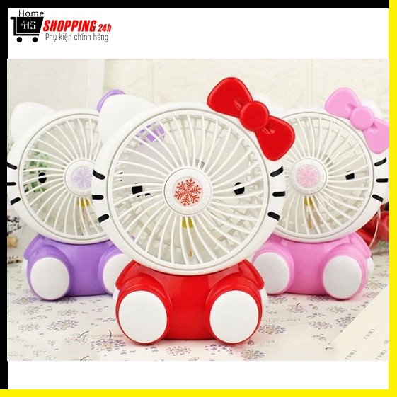 Quạt Cầm Tay Để Bàn Mèo Kitty CT03 Mini Siêu Mát