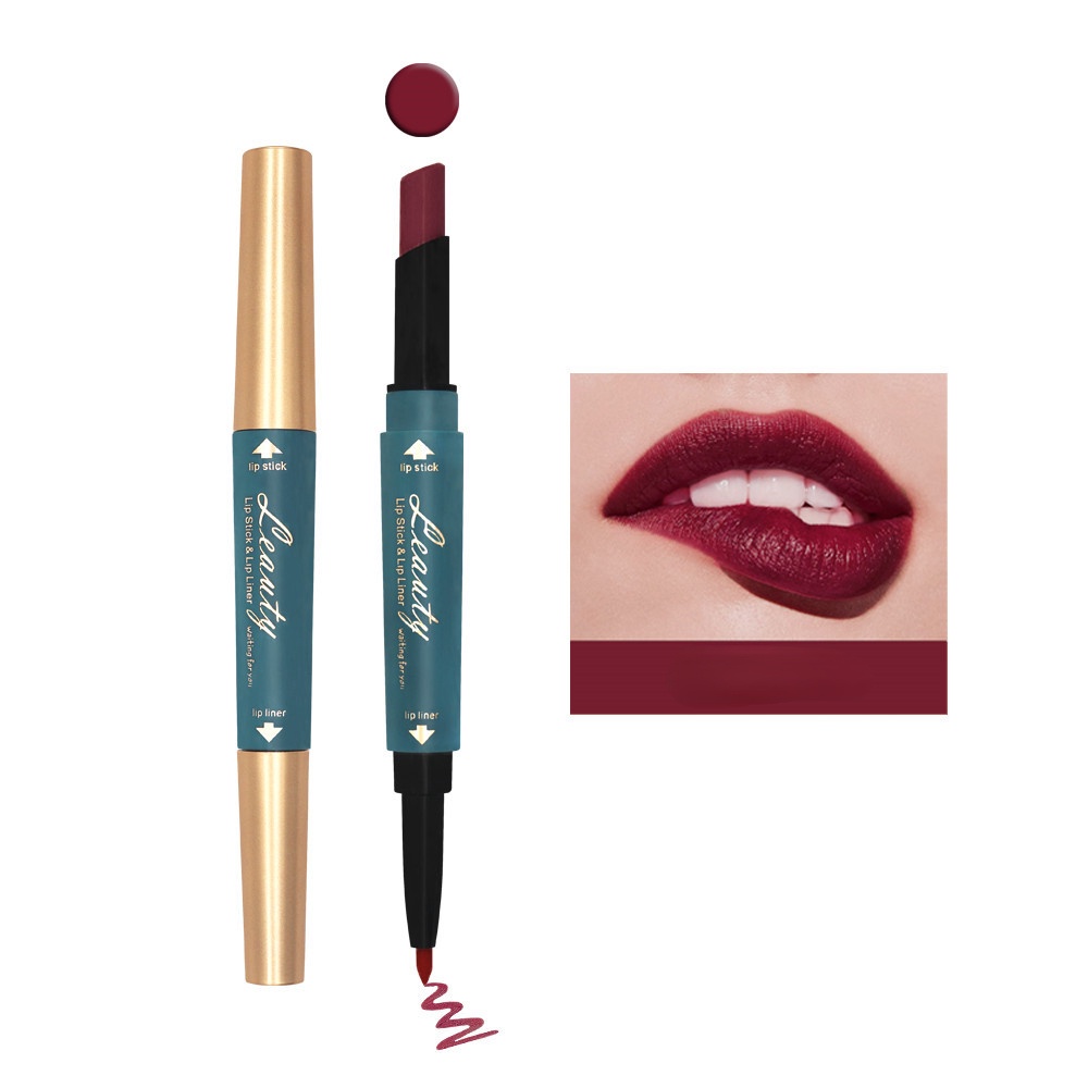 Son Môi Kiêm Bút Kẻ Viền Môi Handaiyan Thiết Kế Hai Đầu Chống Thấm Nước Lâu Trôi Với 6 Màu Lựa Chọn