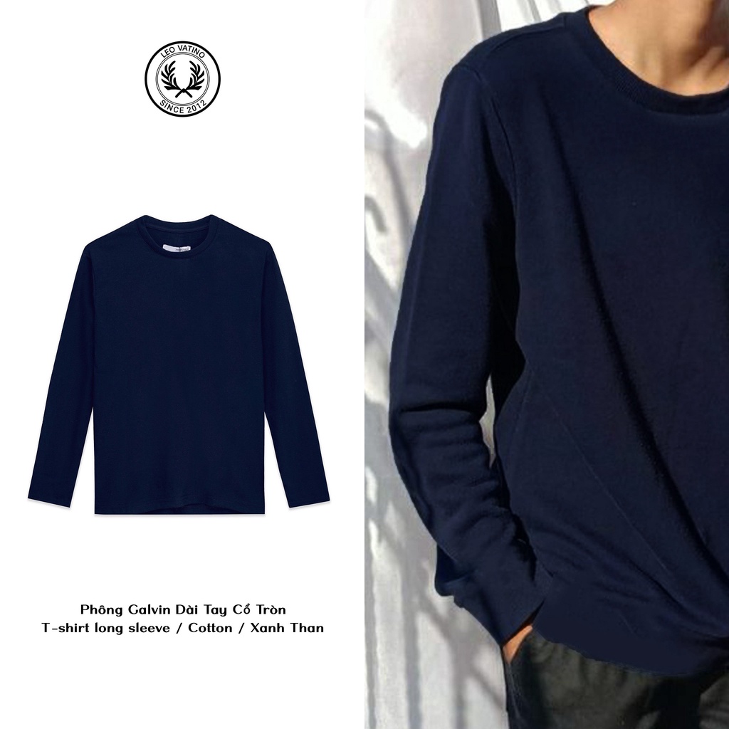 Áo thun dài tay nam Galvin cổ tròn chất cotton co giãn 4 chiều bộ trơn APGV39 - Leo Vatino | BigBuy360 - bigbuy360.vn