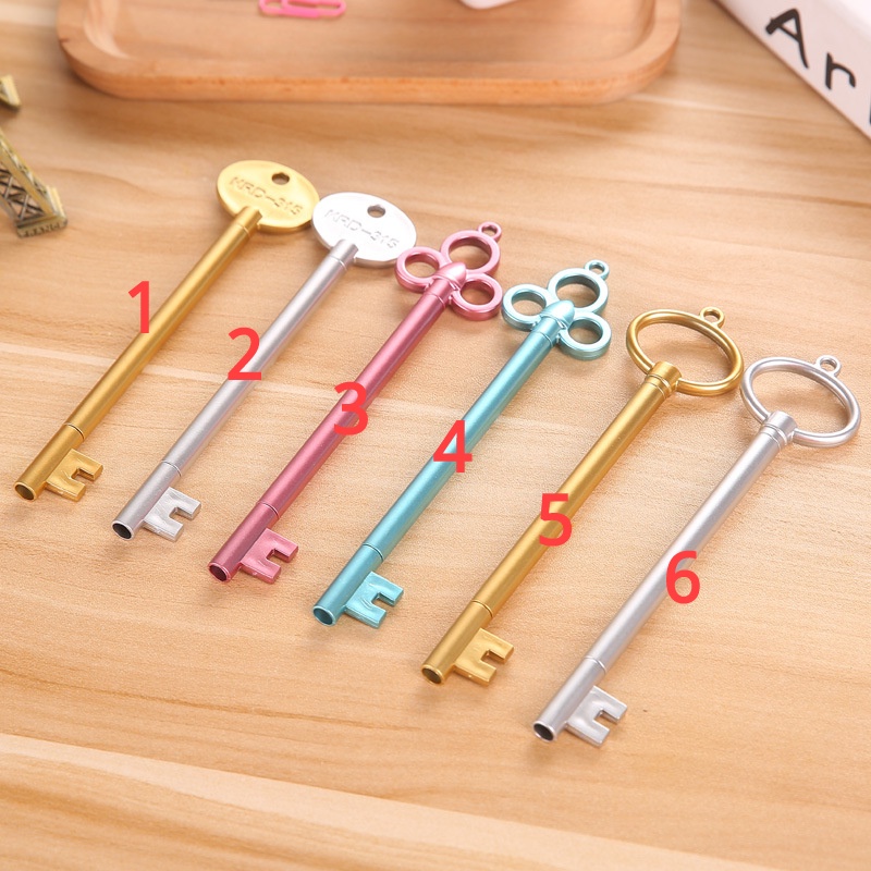 Bút bi mực đen ngòi 0.38mm thiết kế kiểu chìa khóa sáng tạo