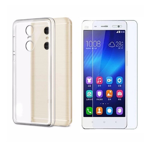 Bộ ốp lưng silicon Xiaomi Redmi Note 4 (trắng) + Kính cường lực 2.5 D