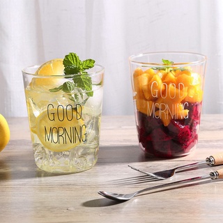 Bộ ly cốc thuỷ tinh good morning trong suốt