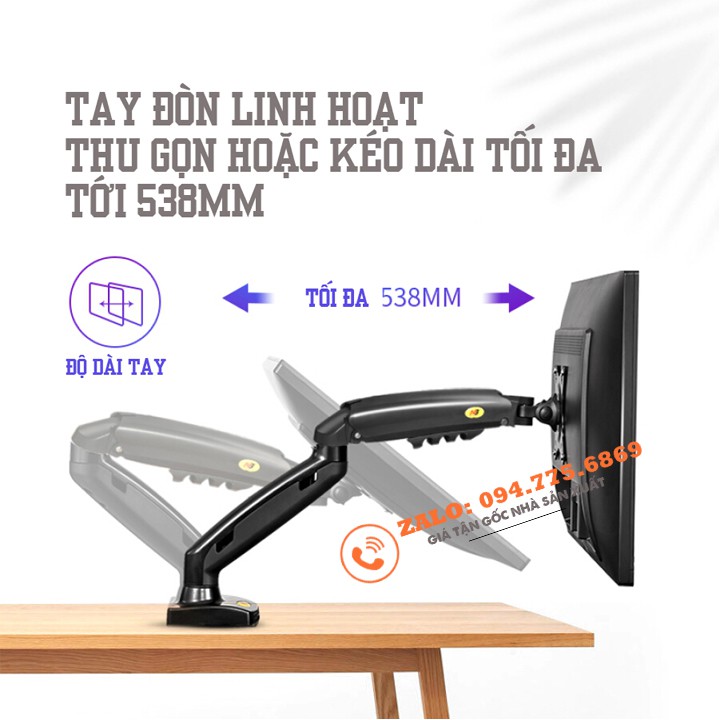 Giá Treo Hai Màn Hình NB F160 17-30 Inch - Tay Treo Hai Màn Hình Tải Trọng 9 Kg