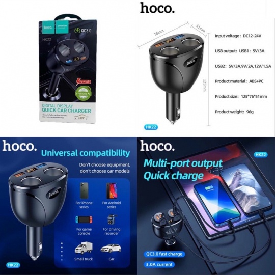 [5❤️][FREESHIP] CÓC SẠC NHANH GẮN XE HƠI HOCO Z32 - HK22 - Z29 - Z1 - Z13 [HCM]