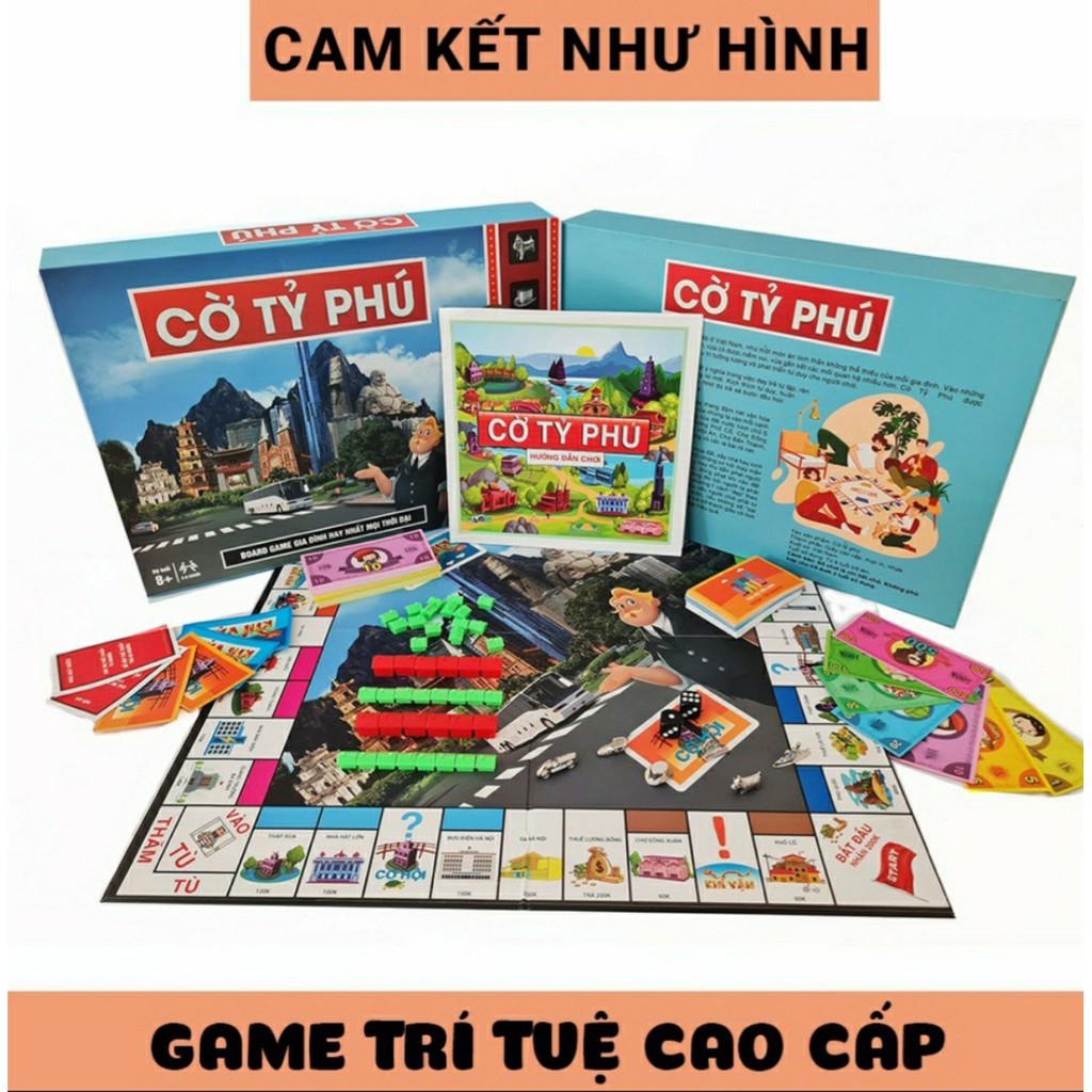 Cờ tỷ phú - Monopoly- BOARD GAME Việt Hóa chính hãng -Rèn luyện phát triển kỹ năng tư duy tài chính bảo bảo hành 1 đổi 1
