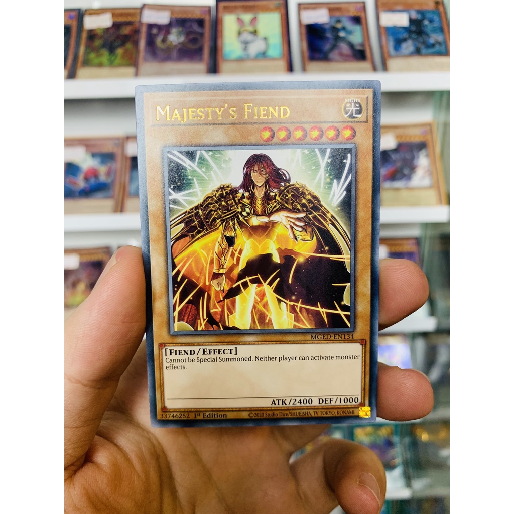 Thẻ Bài Lẻ YugiOh! Mã MGED-EN134 - Majesty's Fiend - Gold-Letter Rare - 1st Edition