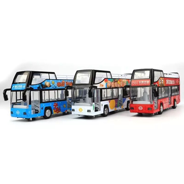 Có sẵn✨✨ Mô Hình Xe Bus 2 Tầng Mui Trần 4 Màu 1618A✨✨ Dài 21 cm ✨✨
