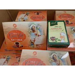 Combo trà giảm cân Hera Plus + trà giảm cân gạo lứt hạt chia kèm thước dây và phiếu bảo hành rẻ nhất Shopee