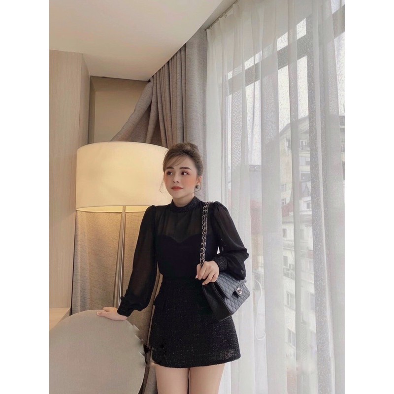 SÉ ÁO TƠ MIX CHÂN VÁY DẠ