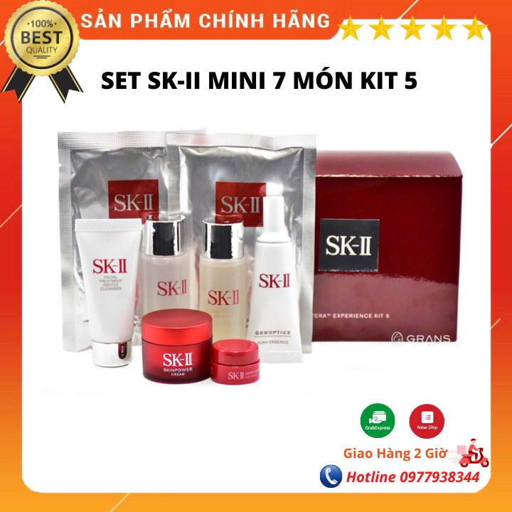 Set mini dưỡng da SK-II/ SK2/ SK-II Pitera experience kit 5 gồm 7 món mẫu mới, set mini nội địa Nhật