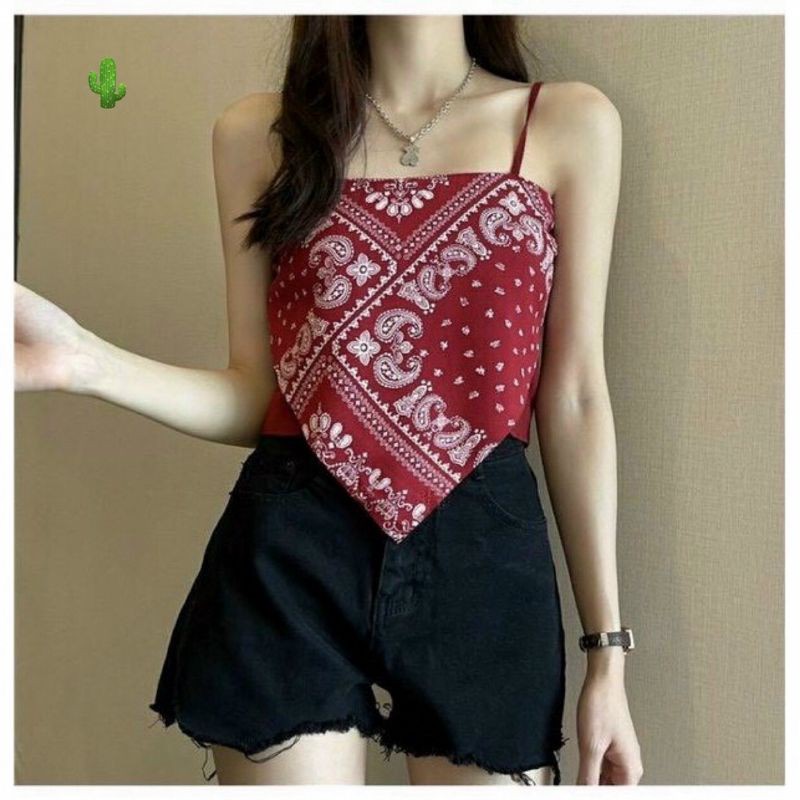 Áo kiểu hai dây thổ cẩm | BigBuy360 - bigbuy360.vn