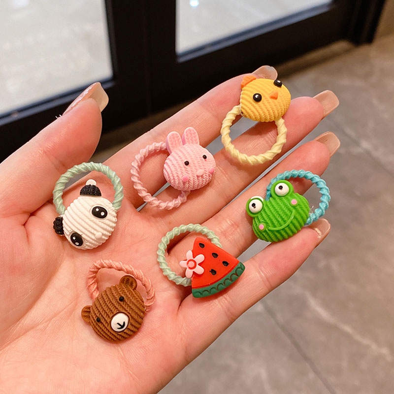 Dây Buộc Tóc Cao Su Co Giãn Tốt Không Đau Thiết Kế Dễ Thương Cho Bé Gái