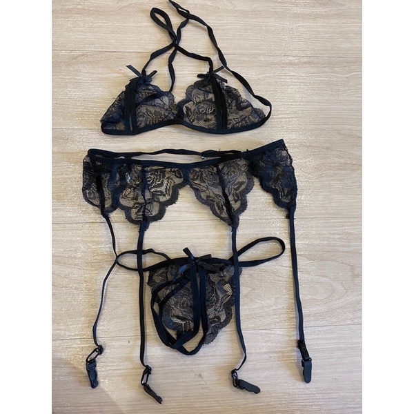 Set Bộ Đồ Lót Ren Xuyên Thấu Siêu Quyến Rũ 3 Màu Gợi Cảm Mainia Official Shop