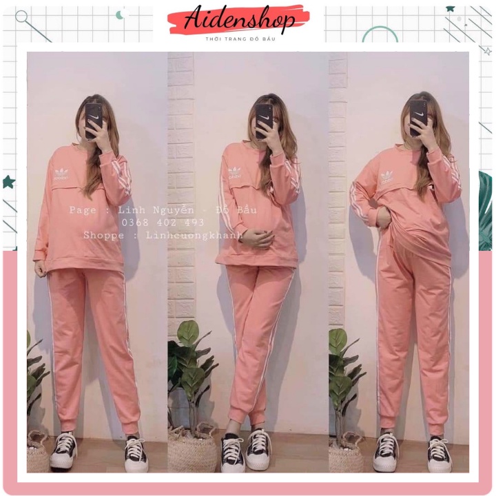 Đồ bộ bầu và sau sinh Aidenshop bộ bầu mùa đông dài tay