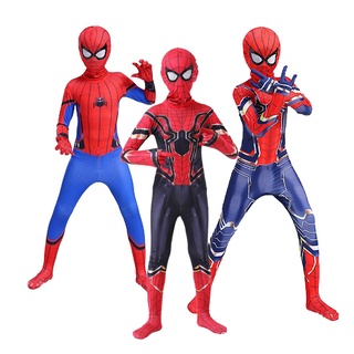Bộ đồ hóa trang siêu nhân người nhện kiểu áo liền quần kèm mặt nạ trùm đầu HT10