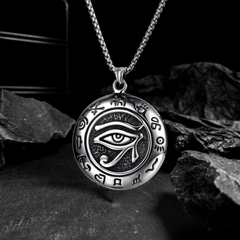 Vòng cổ Thép Titan Mặt Hình Đôi Mắt Của Horus