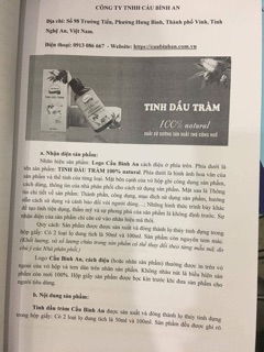 Tinh dầu tràm Cầu Bình An 100ml